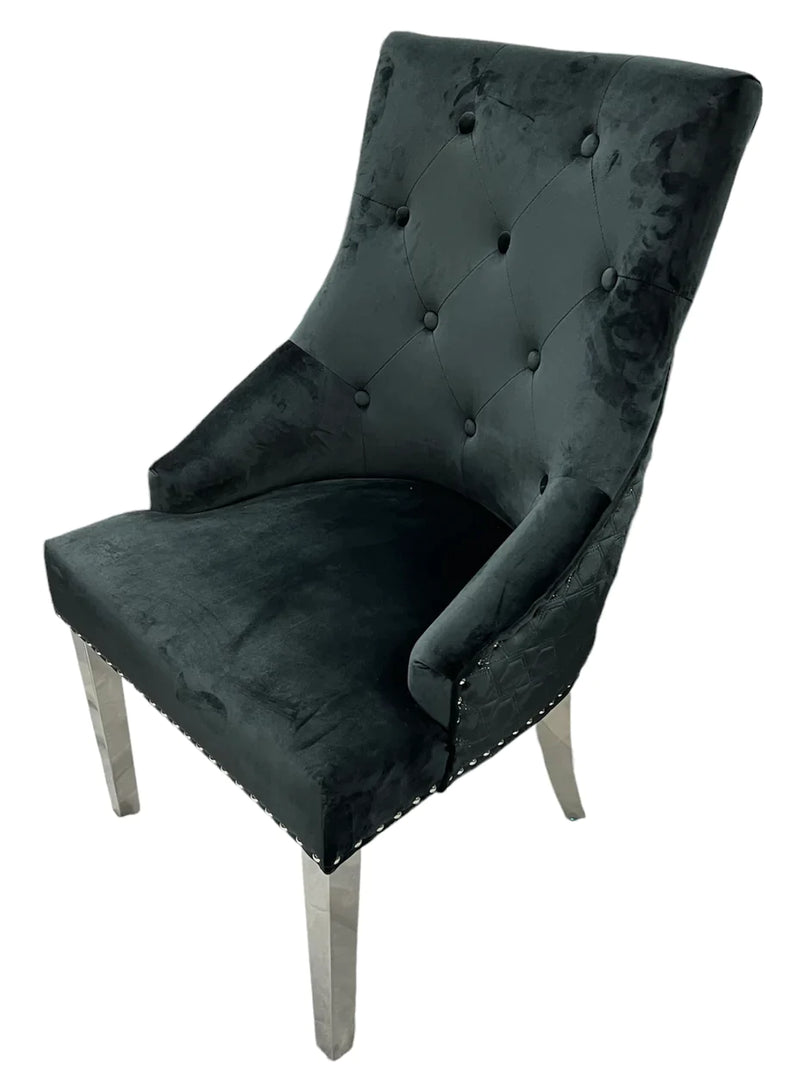 shimmeryVelvetdiningchair shimmeryvelvetchair goldlegsdiningchair diningchair lionknockerdiningchair creamvelvetdiningchair blackvelvetdiningchair dining diningroom chair 