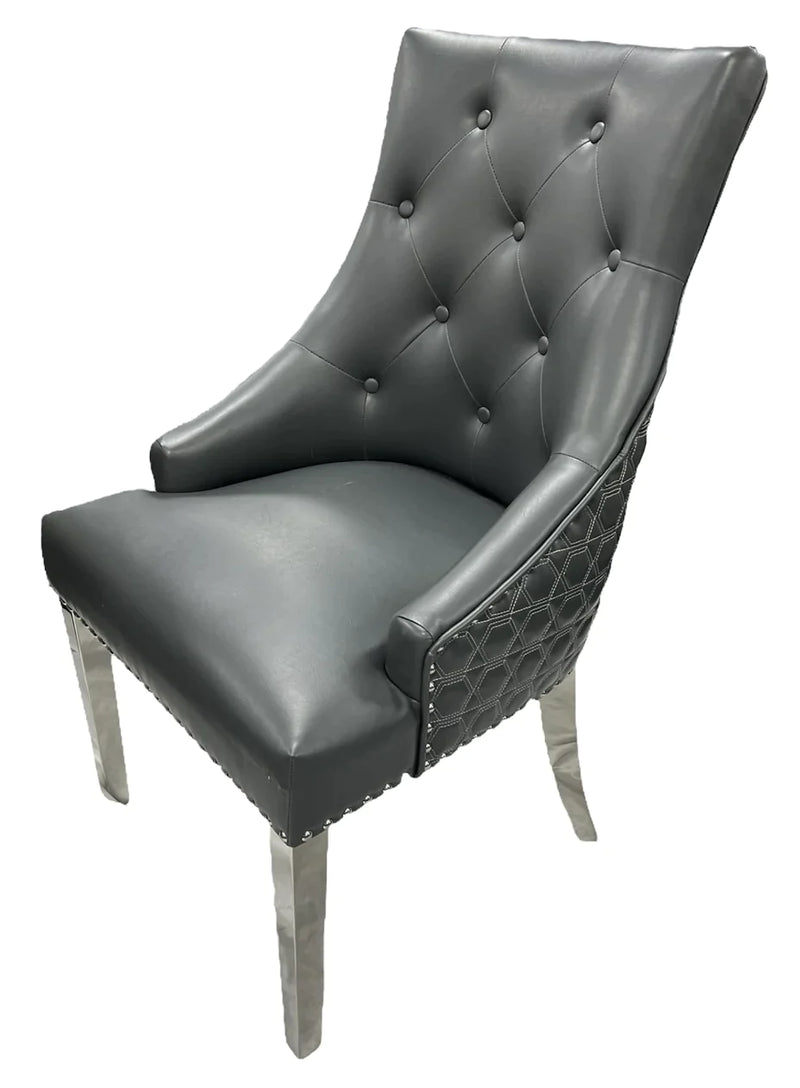 puleatherdiningchair puleatherchairs Velvetdiningchair chromeleggeddiningchair chromelegsdiningchair diningchair ringknockerdiningchair silvervelvetdiningchair greyvelvetdiningchair creamvelvetdiningchair blackvelvetdiningchair dining diningroom chair checkeredbackdiningchair