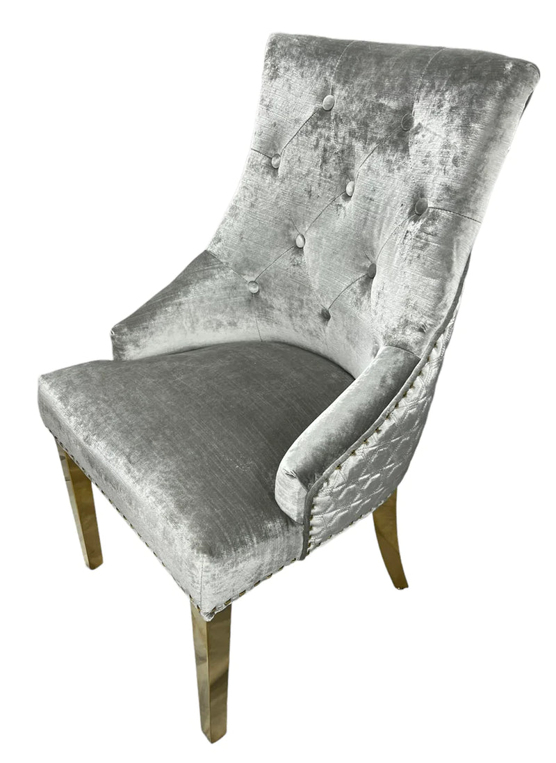 shimmeryVelvetdiningchair shimmeryvelvetchair goldlegsdiningchair diningchair lionknockerdiningchair creamvelvetdiningchair blackvelvetdiningchair dining diningroom chair 