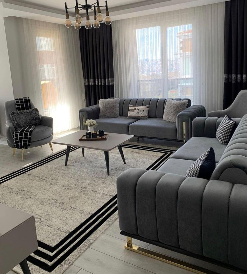 Chrometrimsofa goldtrimsofa velvetsofa dubaisofacollection plushvelvetsofas luxurysofa uniquesofas furniture sofas sofa cornersofa 3+2sofa homedecor design interiordesign livingroom home furnituredesigns love bespoke bespokesofas