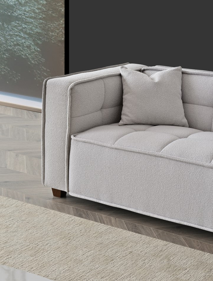 Aluxo Murray Sofa Range in Putty Boucle Fabric