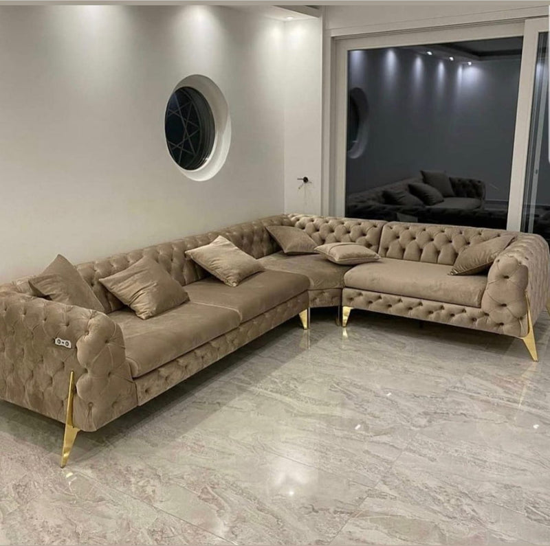 Chrometrimsofa goldtrimsofa velvetsofa dubaisofacollection plushvelvetsofas luxurysofa uniquesofas furniture sofas sofa cornersofa 3+2sofa homedecor design interiordesign livingroom home furnituredesigns love bespoke bespokesofas