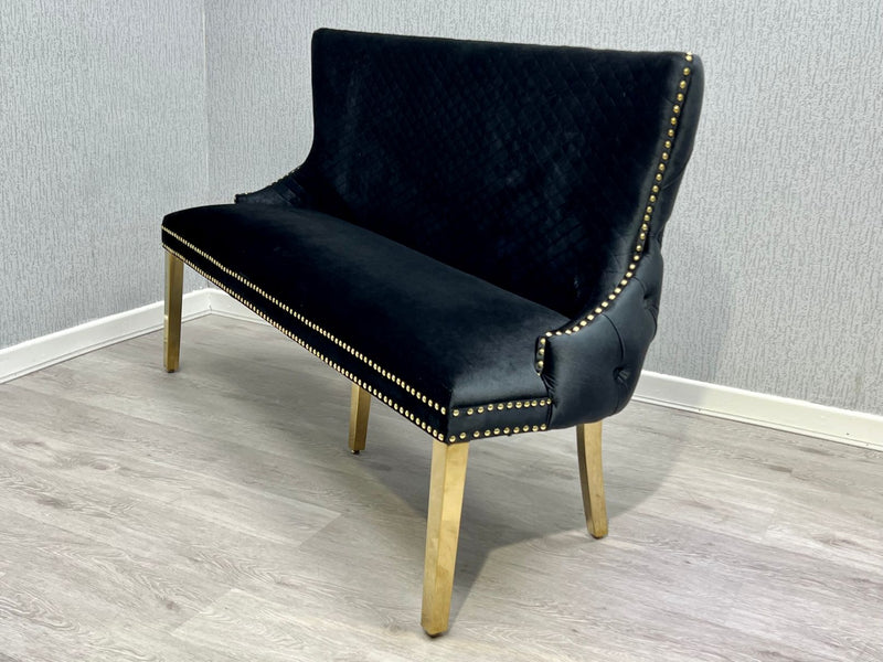 Velvetbench upholsteredbench velvetupholsteredbench creamdiningbench blackvelvetdiningbench Velvetdiningchair goldlegsdiningchair diningchair lionknockerdiningchair creamvelvetdiningchair blackvelvetdiningchair dining diningroom chair 