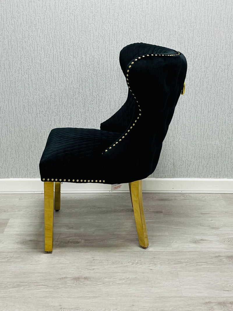 Valentino Gold Detailing Knocker back Dining Chairs