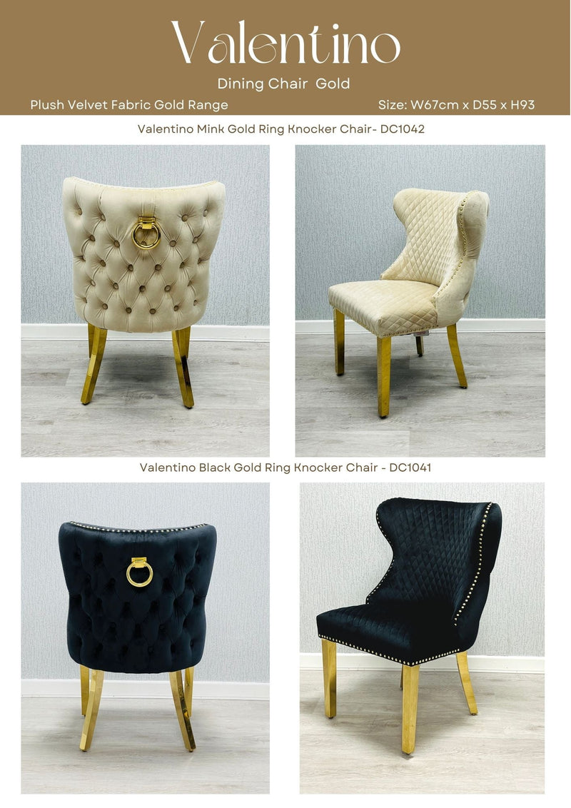 Valentino Gold Detailing Knocker back Dining Chairs