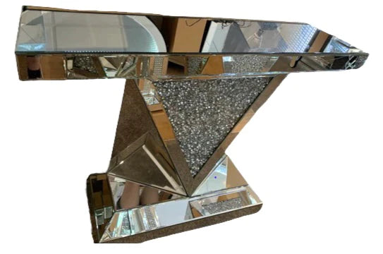 Crushed Diamond V Console Table