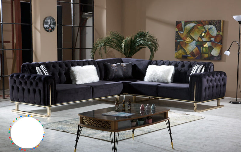 Chrometrimsofa goldtrimsofa velvetsofa dubaisofacollection plushvelvetsofas luxurysofa uniquesofas furniture sofas sofa cornersofa 3+2sofa homedecor design interiordesign livingroom home furnituredesigns love bespoke bespokesofas