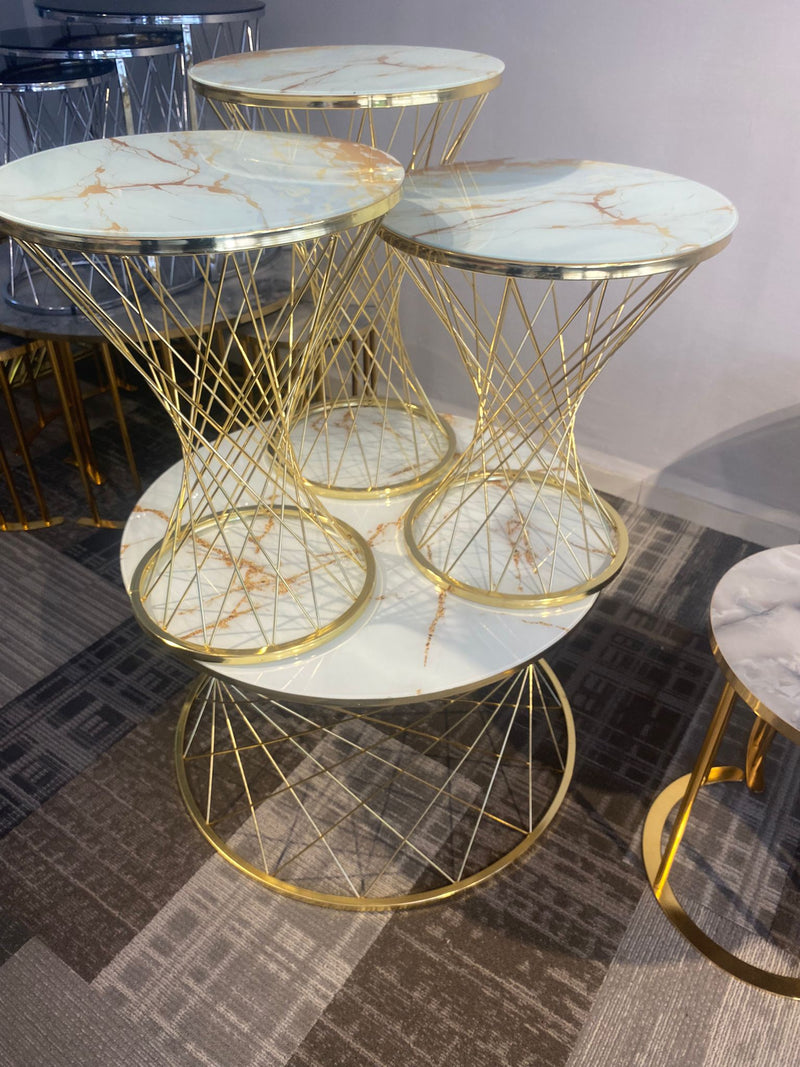 CLEMONT NEST OF TABLES 3+1 - CREAM AND GOLD