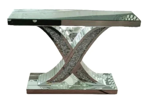 Crushed Diamond X Console Table