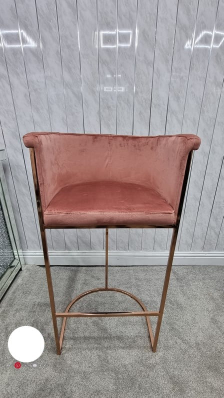 Hilton Luxury Metal Plating Barstool - PINK & ROSE GOLD